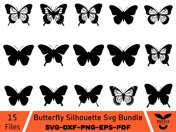 Butterfly Silhouette Graphics for Illustrative Branding