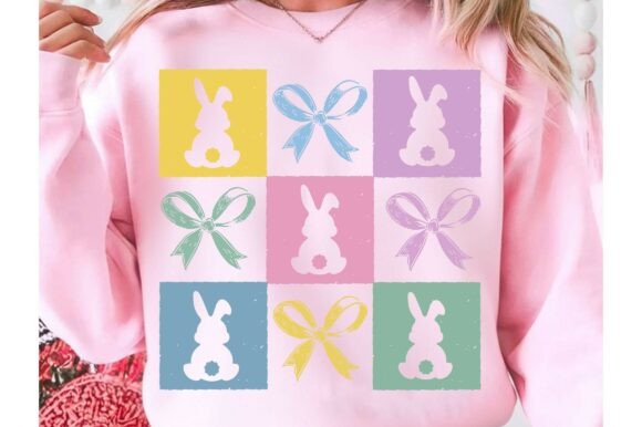 Checkered Easter Coquette Graphics for T-Shirt Designs