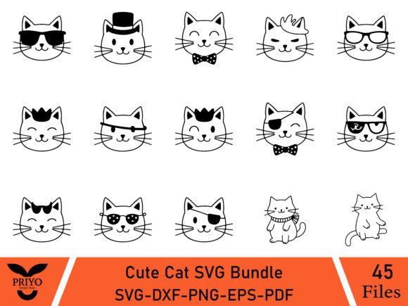 Cute Cat SVG Bundle: Playful Graphics for Local Branding