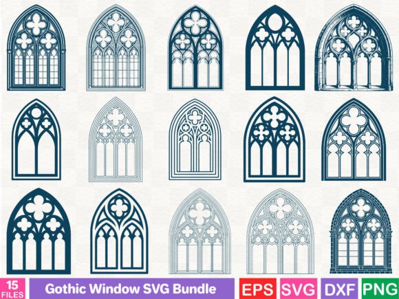 Gothic Window SVG Bundle: A Versatile Graphics and Illustrations Asset