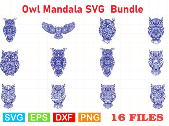 Owl Mandala SVG Bundle: A Versatile Graphics and Illustrations Asset