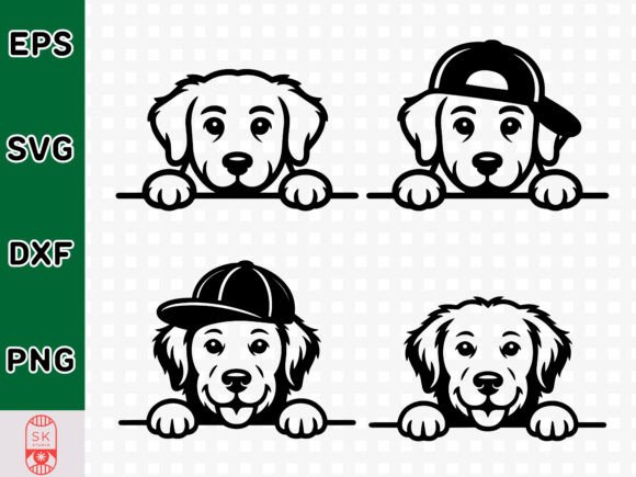 Peeking Golden Retriever Dog SVG for Graphics & Illustrations