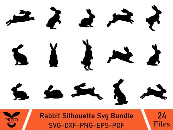 Rabbit Silhouette Graphics for Brand Illustrations