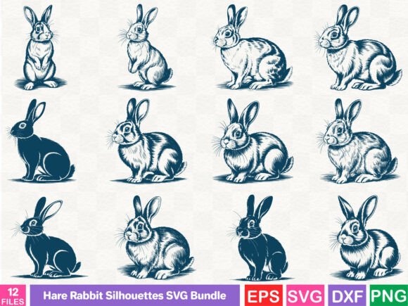 Rabbit Silhouettes: A Graphic Design Asset Review