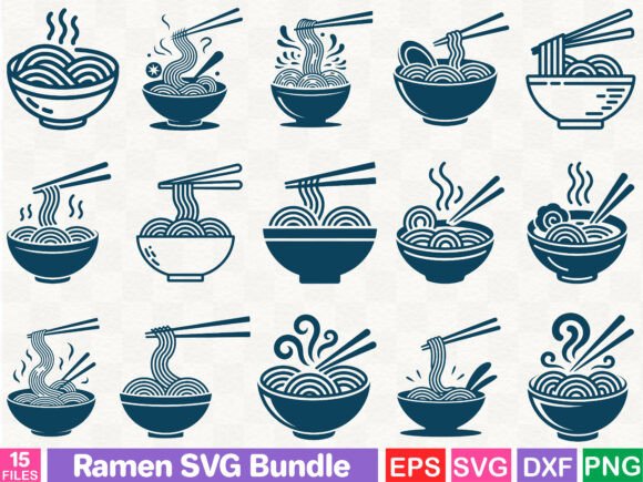 Ramen SVG Bundle: A Versatile Graphics and Illustrations Asset