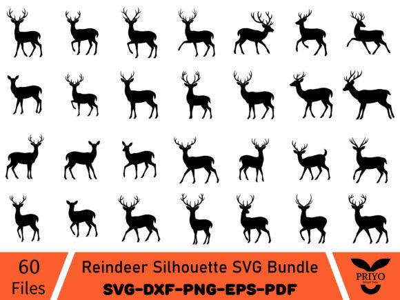 Reindeer Silhouette SVG: A Versatile Graphics Bundle