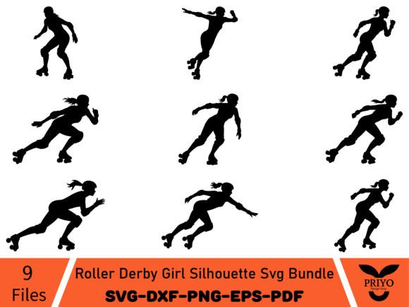 Roller Derby Girl SVG Graphics for Crafting & Illustrations
