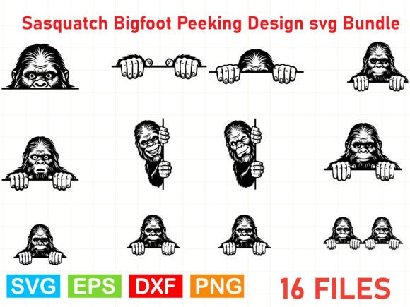 Sasquatch Bigfoot Peeking Design Svg: A Versatile Graphic for Crafters