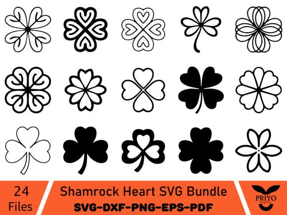 Shamrock Heart SVG Bundle for Branding Graphics