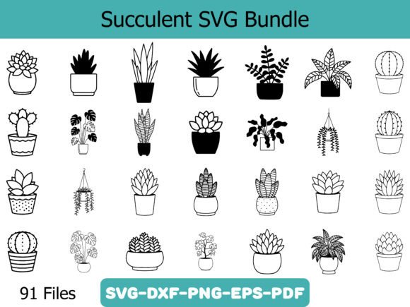 Succulent SVG Bundle: Versatile Graphics for Creative Projects